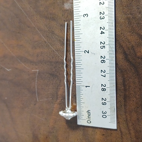 NEW! 4 large  Hair Pins Clear Rhinestone Design - wedding - bridal 5769 - Picture 5 of 6